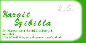 margit szibilla business card
